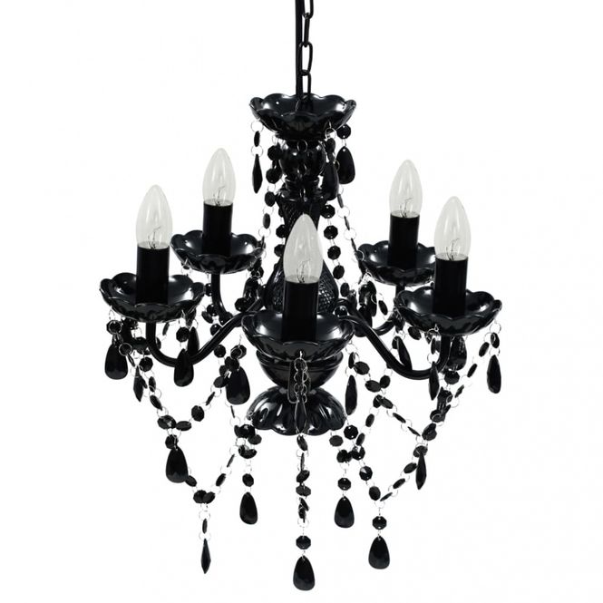 Hovedbilde Taklampe/lysekrone 5 lyspærer - sort