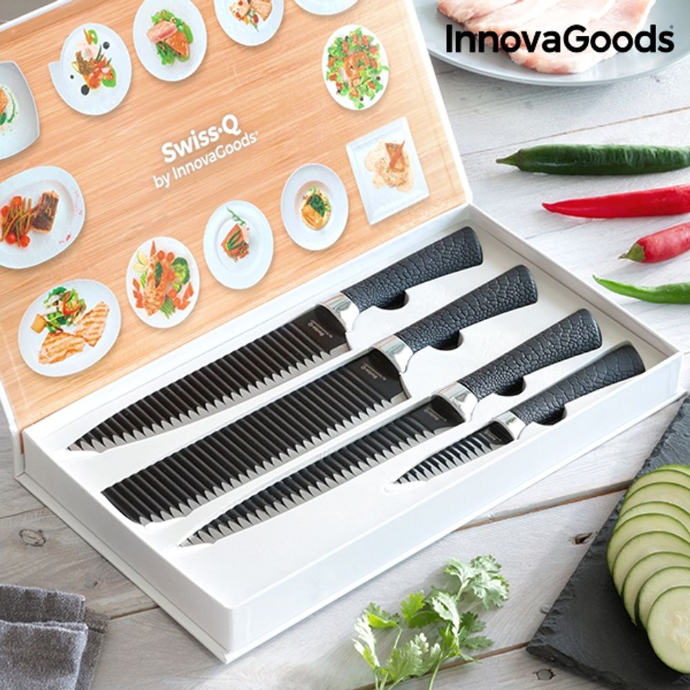 Innovagoods Swiss  Q namiutsu black shark knivsett