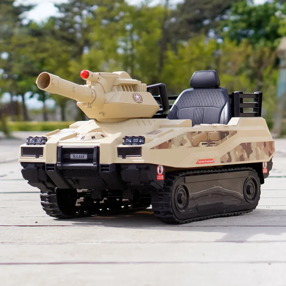 Elektrisk tank for barn 12 V med fjernkontroll og kanontårn