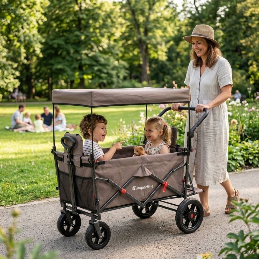 Sammenleggbar transportvogn for barn 120 kg – inSPORTline StrollKidz