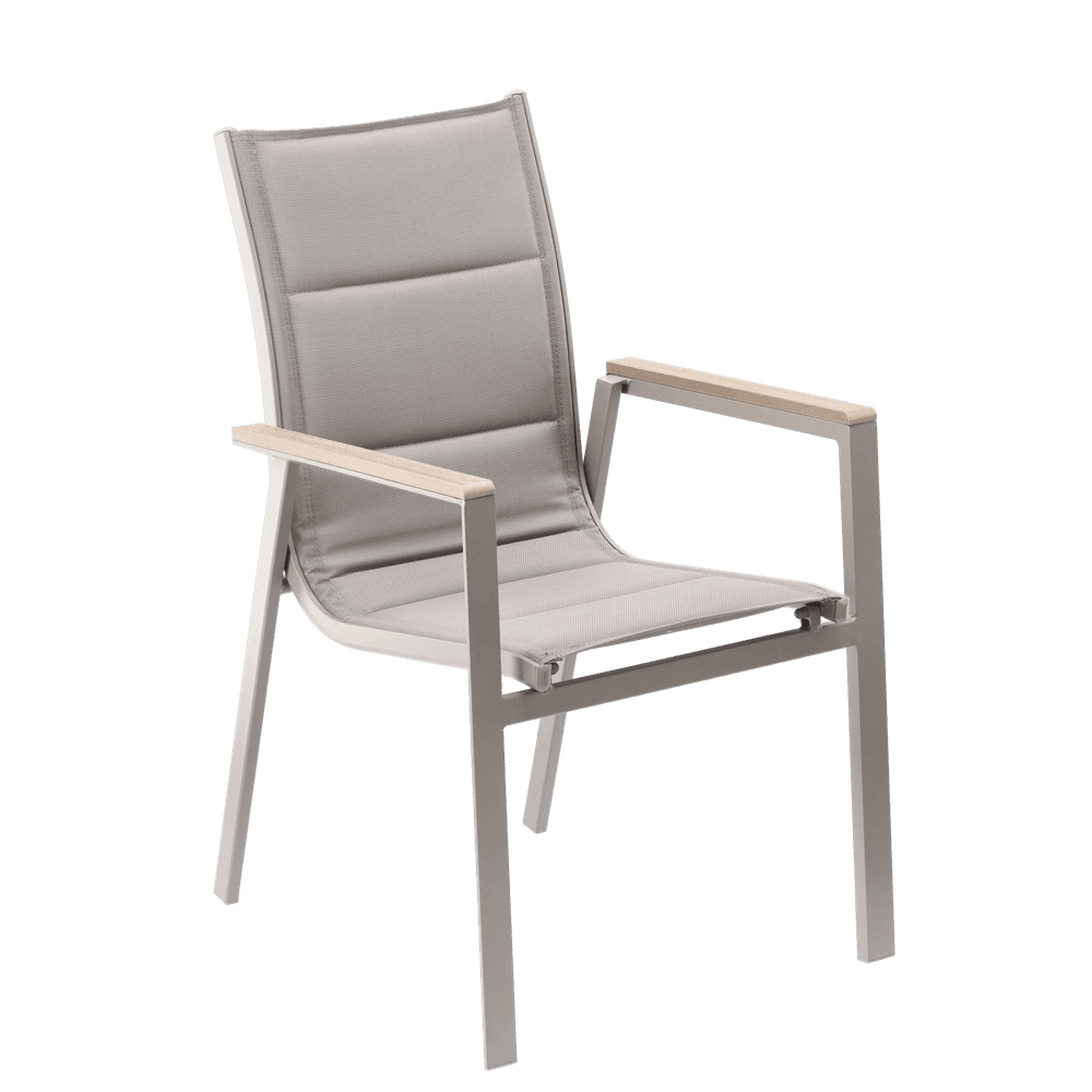Aluminium hagestol Polywood-armlener - beige