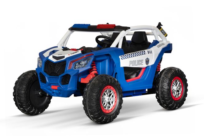 Hovedbilde Elektrisk politi-UTV for barn 24V 2x200W 2-seter med blålys