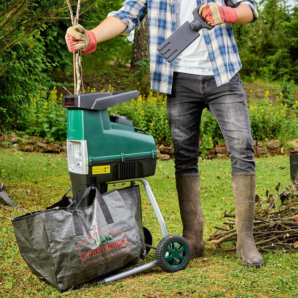 Stillegående kompostkvern 2800W - 2 oppsamlingsposer