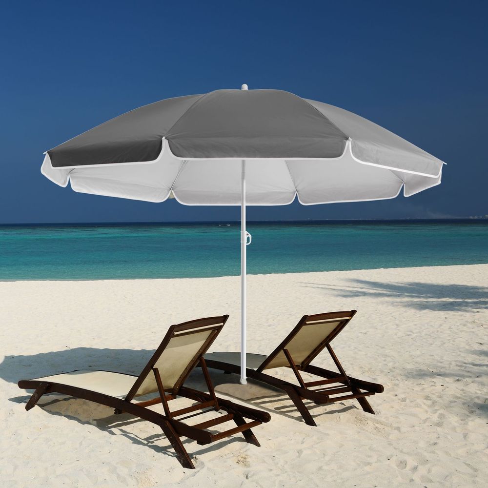 Strandparasoll KYPROS 180cm med vippefunksjon - antrasitt
