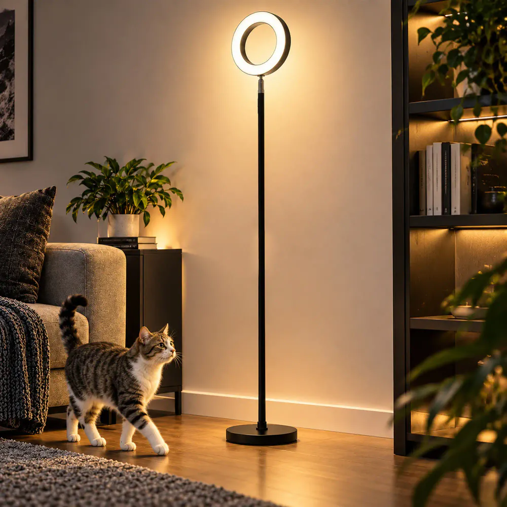 Smart RGB-gulvlampe med justerbart ringhode