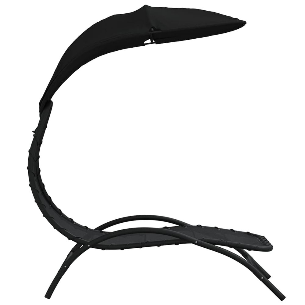 Solseng m/solskjerm 167x80x195 cm - sort