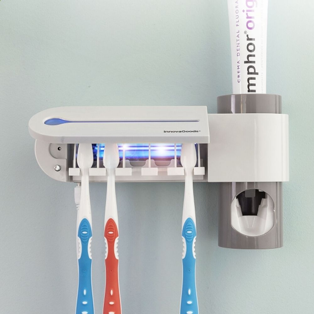 UV-tannbørstesterilisator med tannkremdispenser