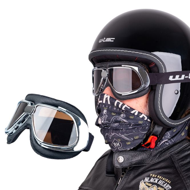 Hovedbilde W-TEC Atavist retro MC-briller – vintage stil