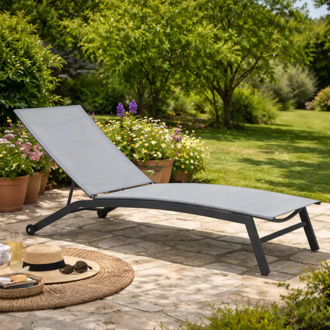 Hovedbilde Solseng 195 × 63 × 90 cm - Grå