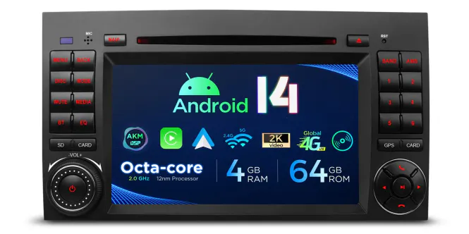 Hovedbilde Android 14 bilstereo for Mercedes W245/169/639/906 og VW ...