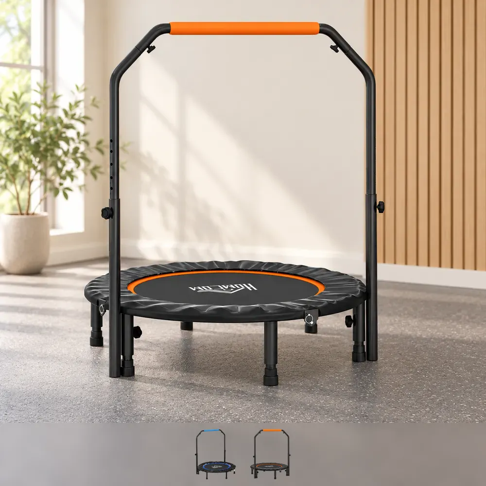 Treningstrampoline med justerbart håndtak