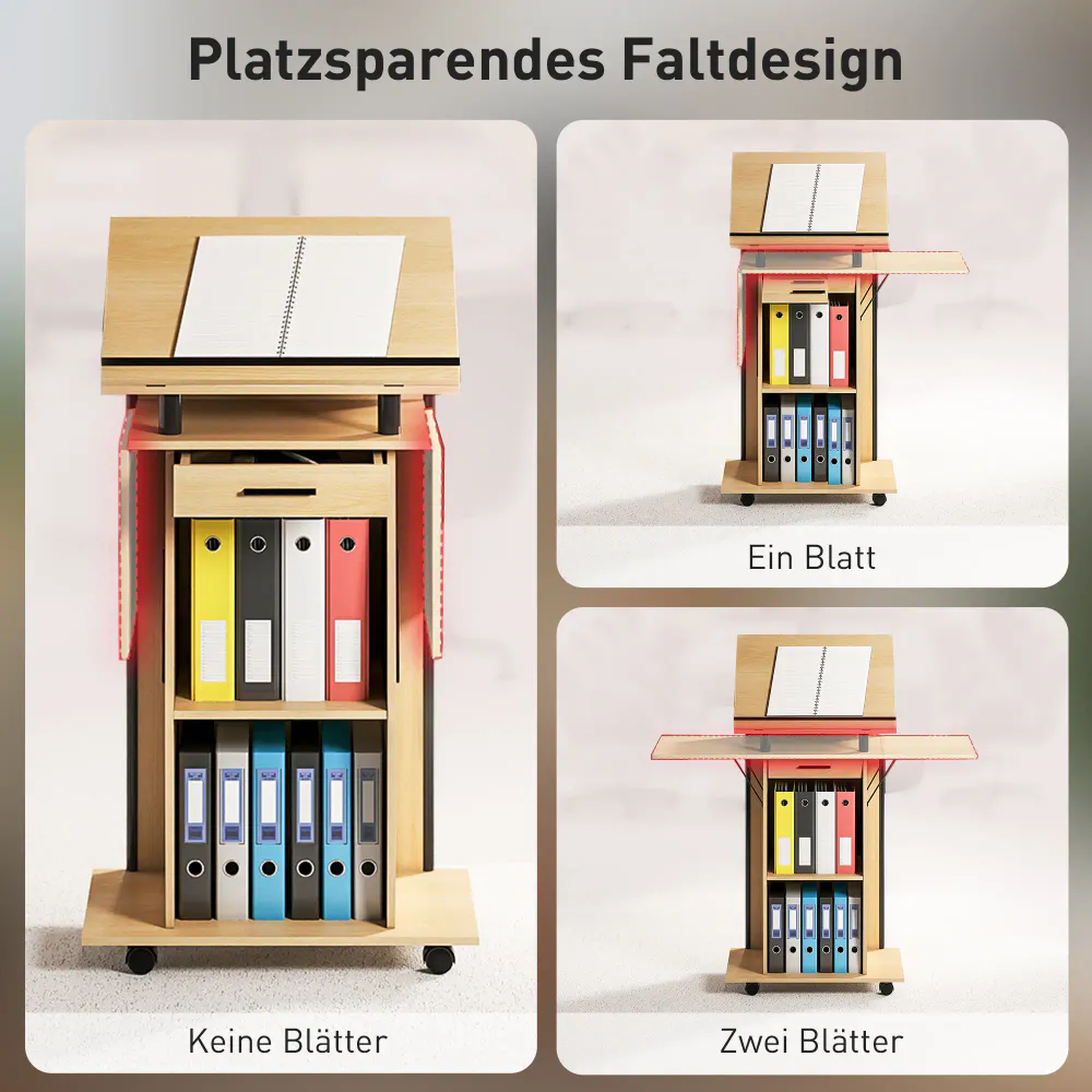 Mobilt podium / talerstol med justerbar bordplate