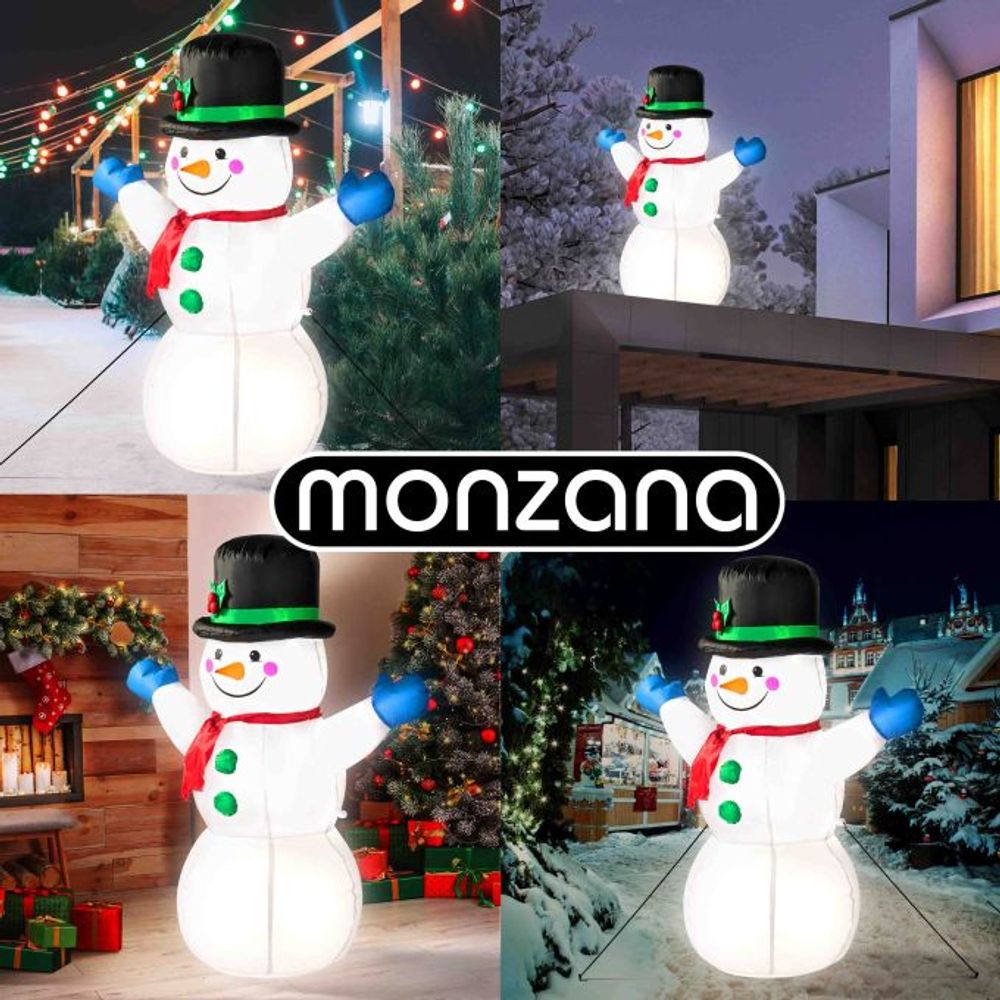 Oppblåsbar snømann XL med LED - 120cm