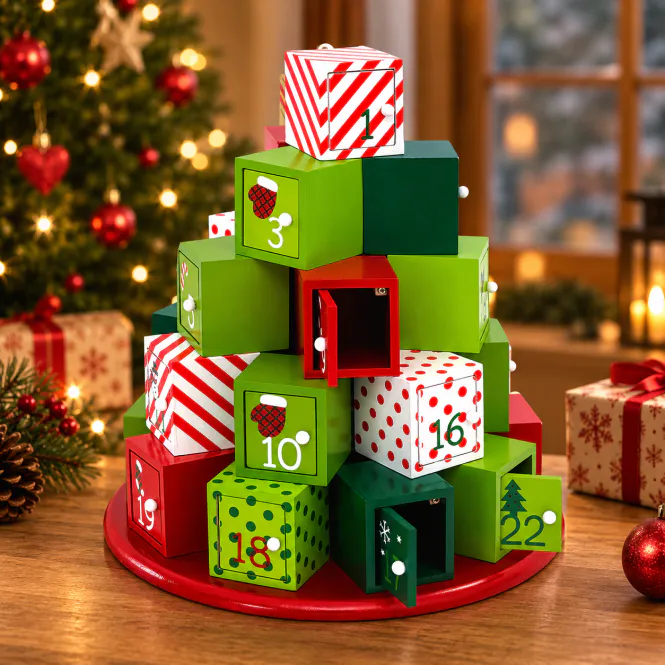 Hovedbilde Adventskalender i tre 24 skuffer 27 x 31 cm - SPIELWERK