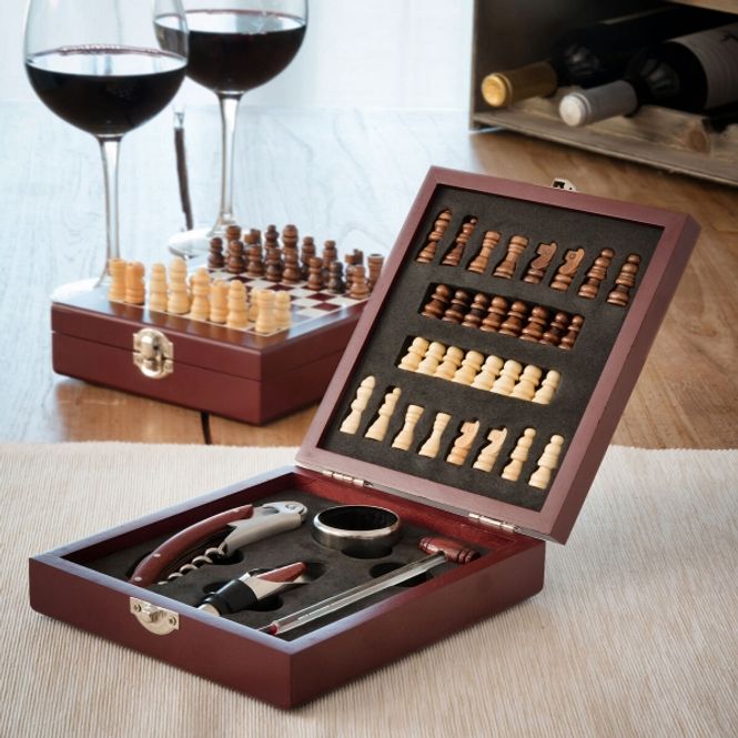 Hovedbilde Vin og sjakksett (37 brikker)