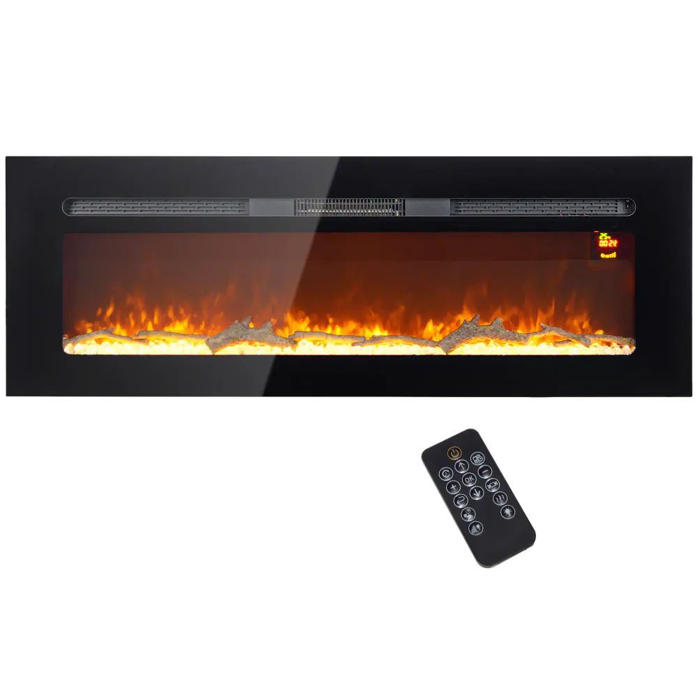 Veggmontert/innebygget elektrisk peis 1800W - 127x45 cm