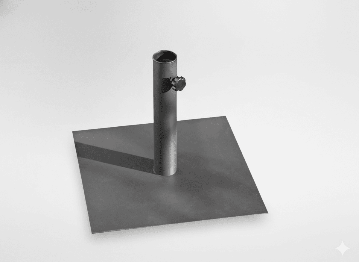 Parasollfot 40 × 40 cm - metallgrå