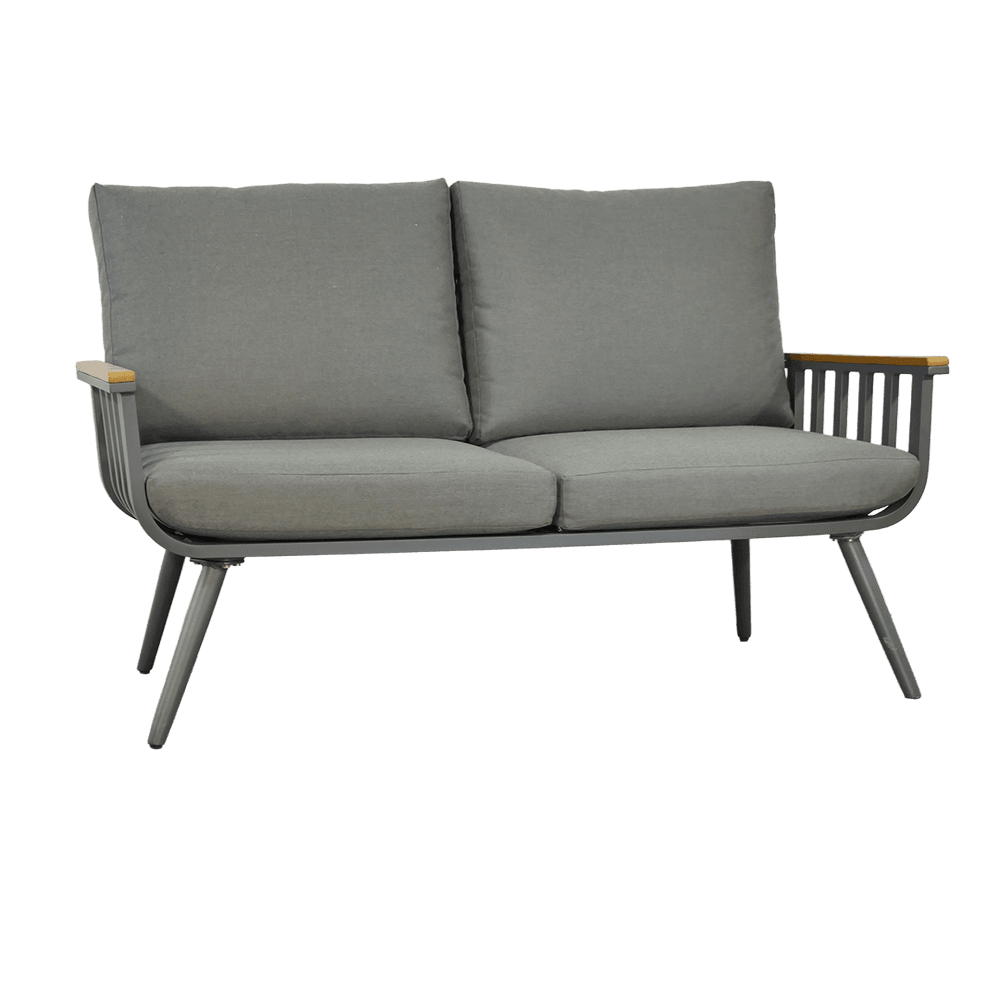 Aluminiums hagemøbelsett - sofa, 2 lenestoler og bord