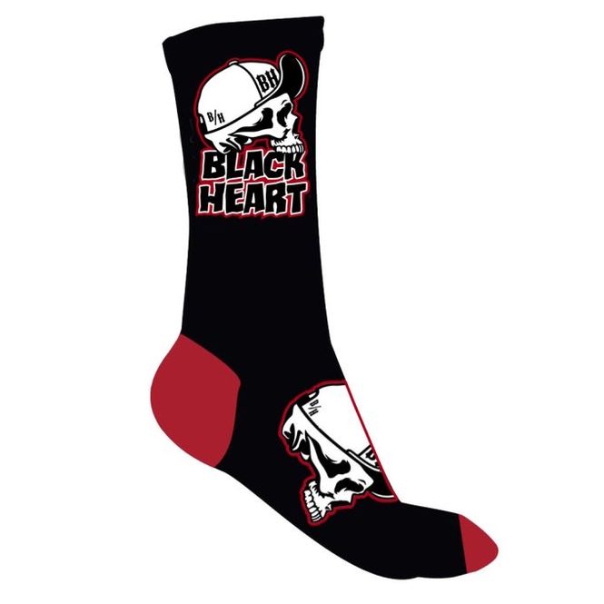 Hovedbilde Sokker Black Heart Cap Skull - rød