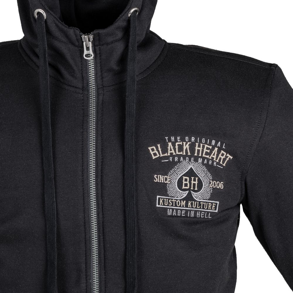 MC-hoodie Herre W-TEC Black Heart Kustom Kulture med Aramidforsterkning