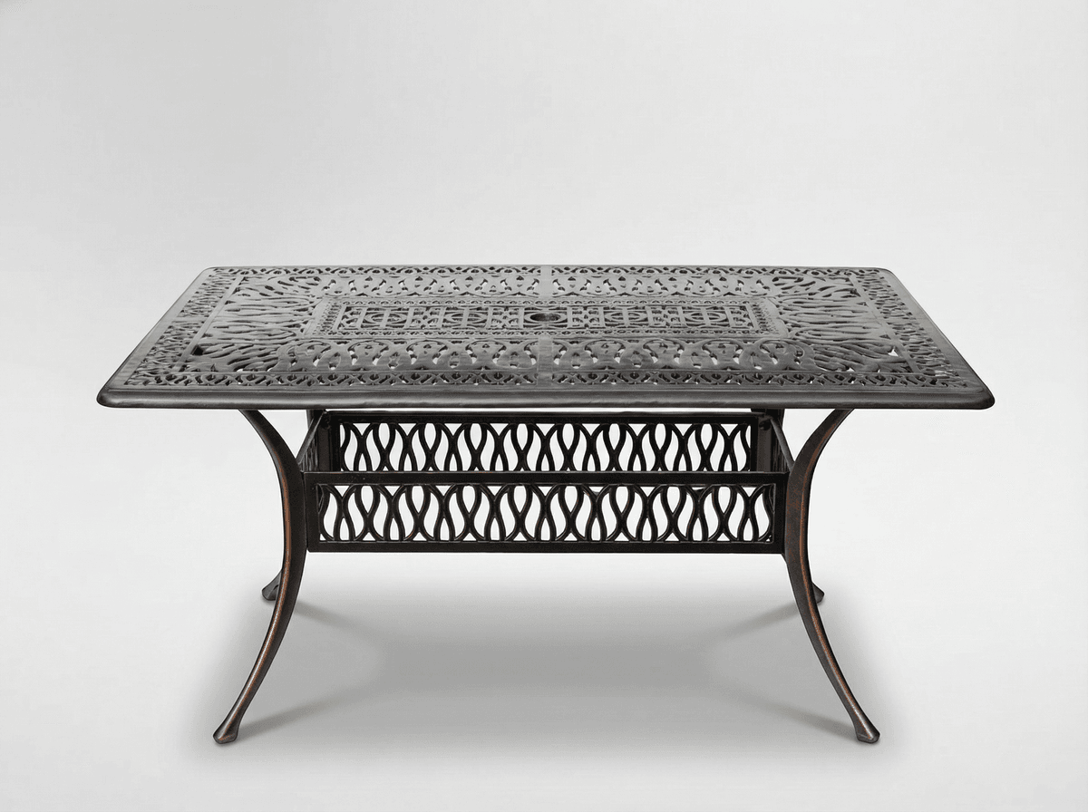 Hagemøbelsett HASTINGS - bord + 6 stoler i antikk bronse