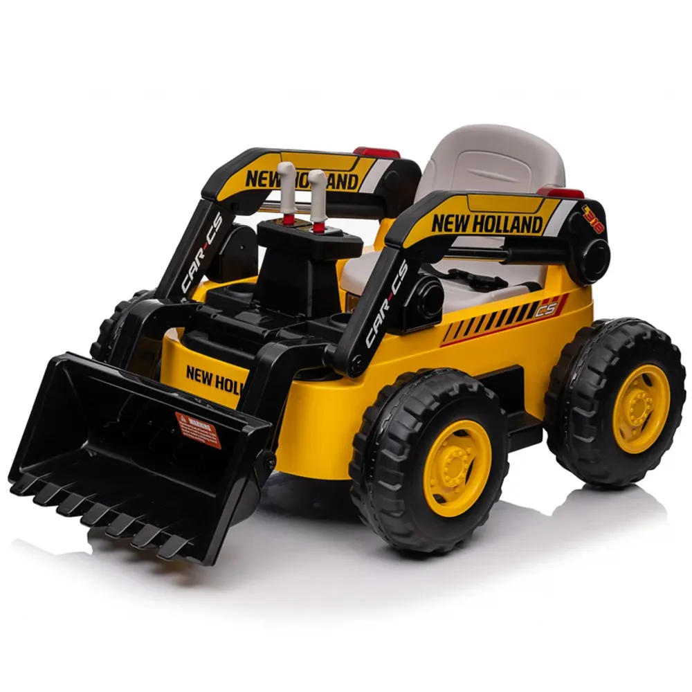 NEW Holland 12V 300W Elektrisk Hjullaster for Barn – Gul