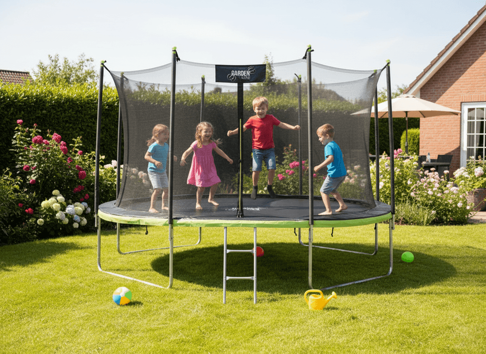 Trampoline 374 cm - Stige og Innvendig Sikkerhetsnett