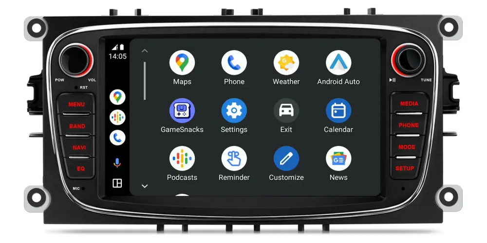 Android 14 DAB+ Bilstereo med 4G, CarPlay og DSP for Ford