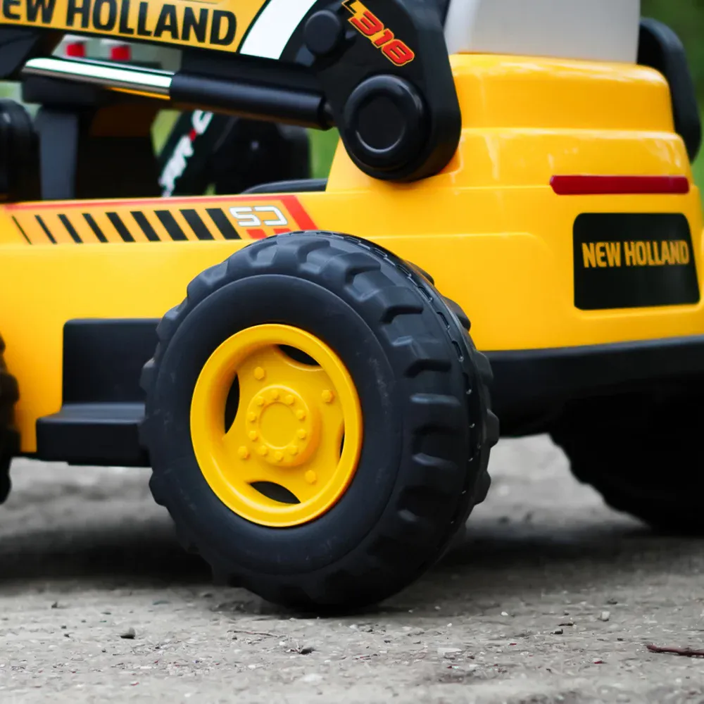 NEW Holland 12V 300W Elektrisk Hjullaster for Barn – Gul