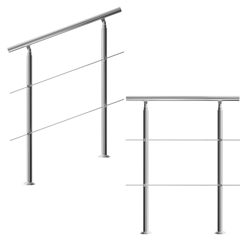Trapperekkverk i edelstål 100cm 2stag