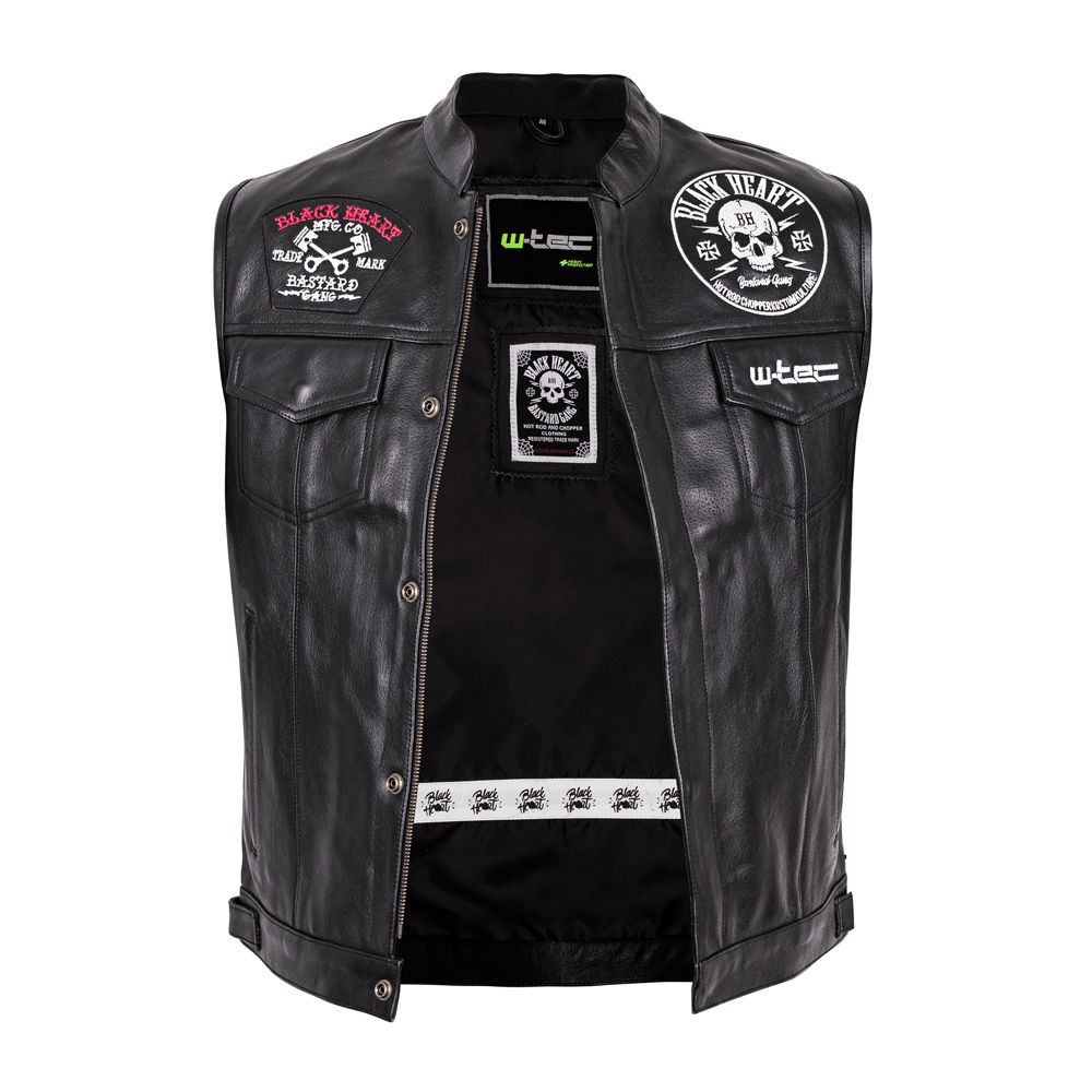 W-TEC Rumbler MC-vest i skinn - herre