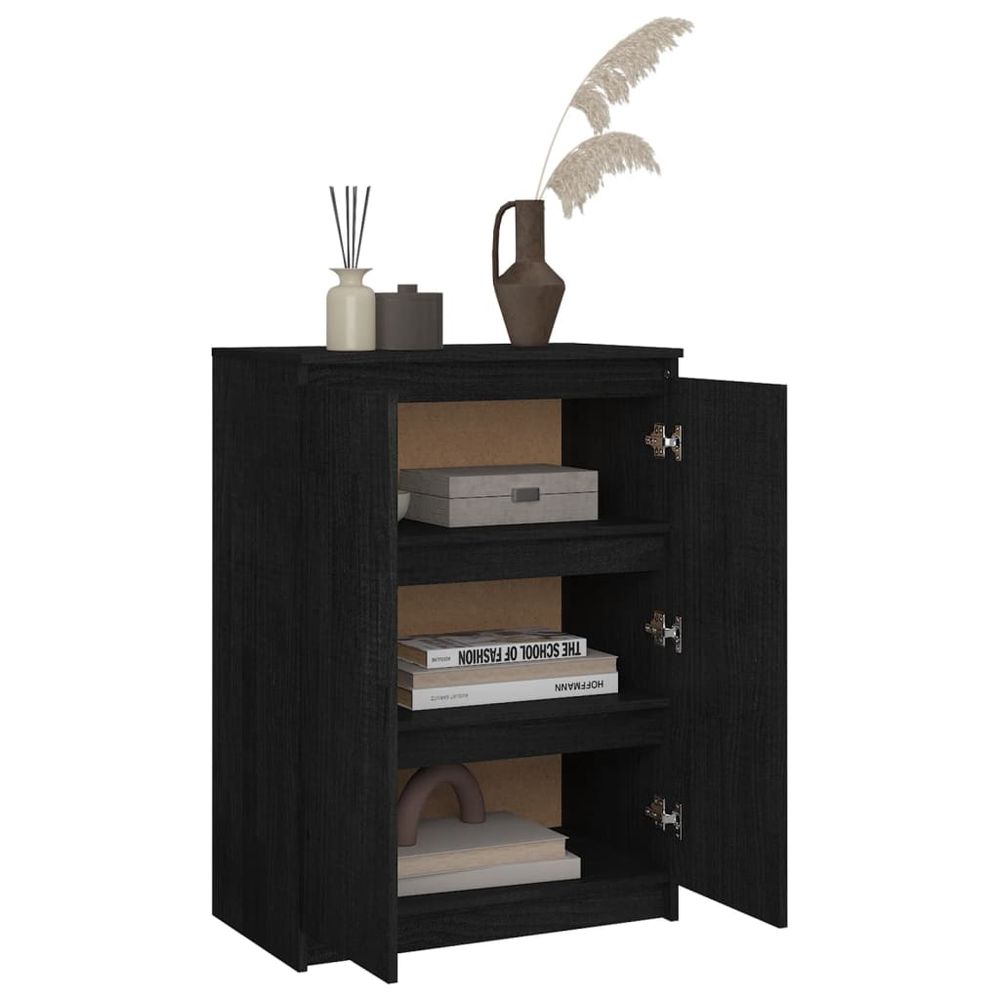 Skap 60x36x84 cm heltre furu - sort