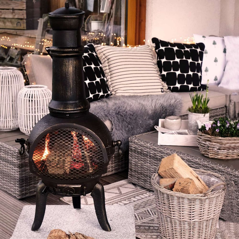 Utepeis i smijern - Chimenea 112x44 cm