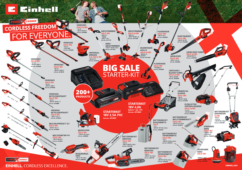 Einhell batteridrevet fliserens 18V Power X-Change