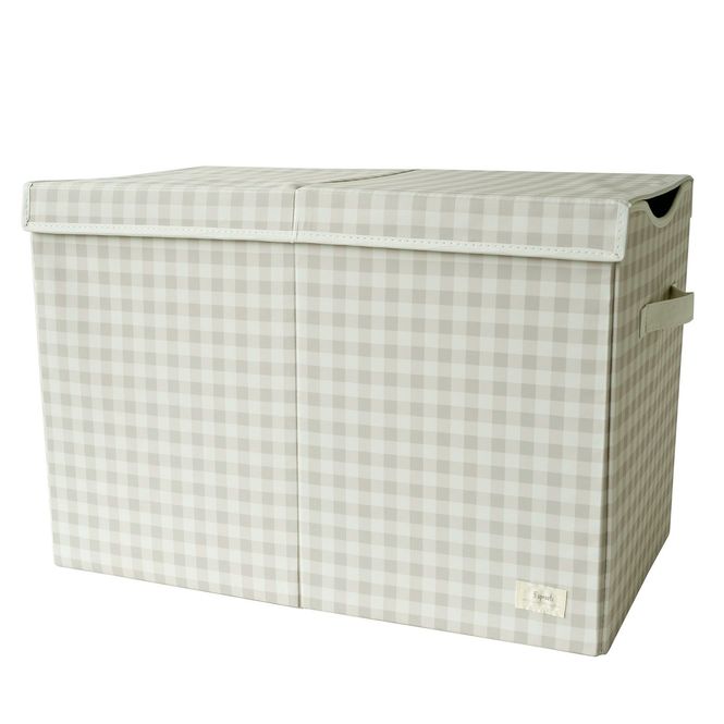 Hovedbilde 3 Sprouts oppbevaringsboks med lokk Gingham beige