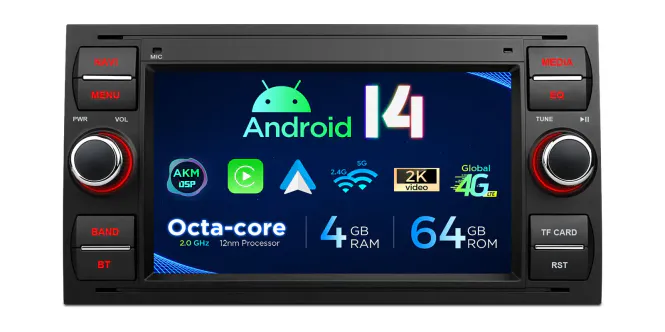 Hovedbilde Android 14 Bilstereo med 4G, CarPlay og DSP for Ford