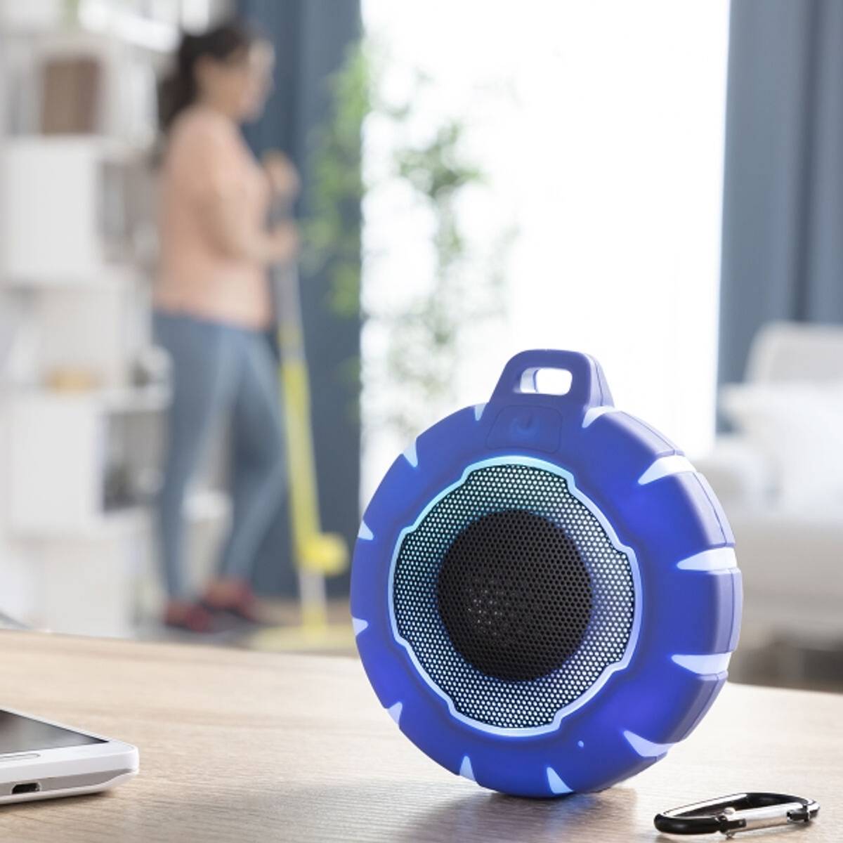 Trådløs høyttaler flytende med LED-lys