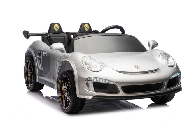 Hovedbilde Porsche RUF barnebil 12V med gummidekk - Sølvmetallic