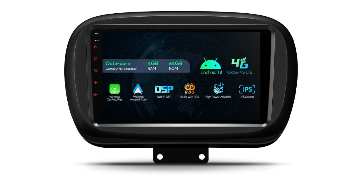 Fiat 500X Android Octa Core DAB+ bilstereo 9