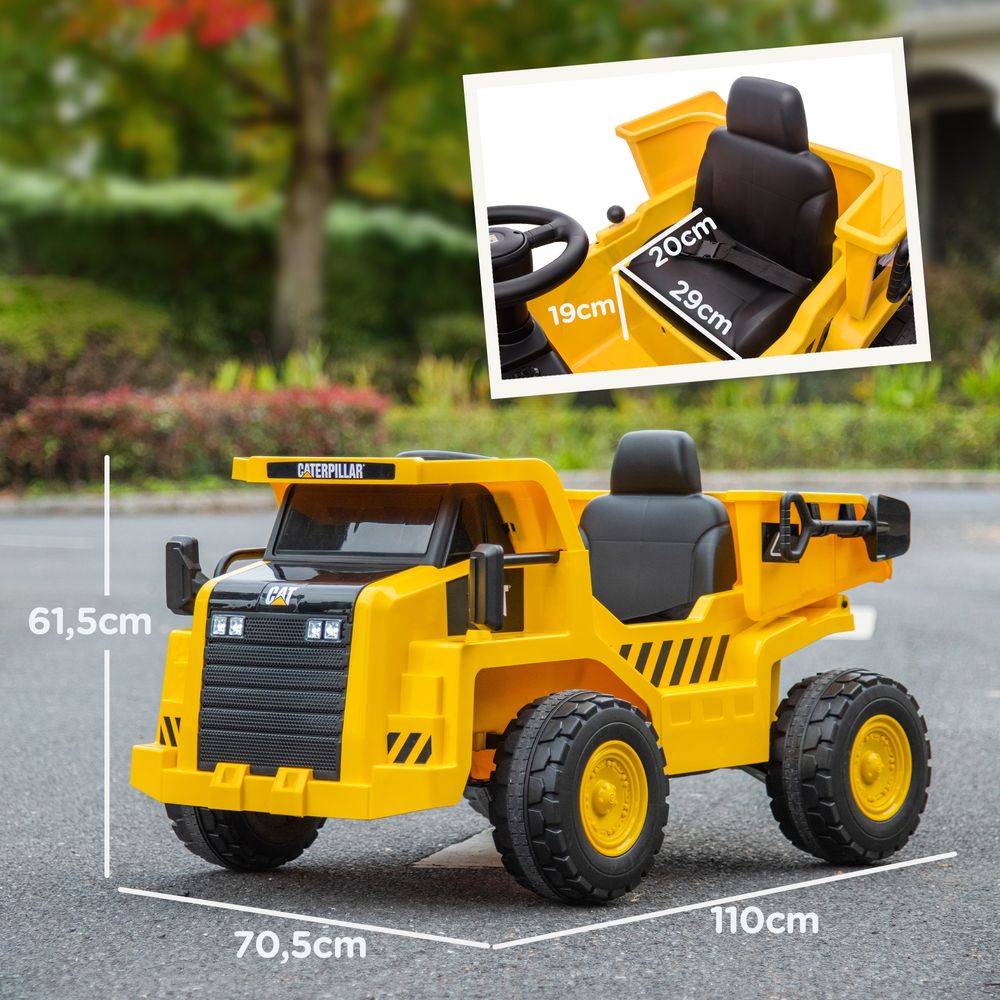 Caterpillar - Elektrisk dumper for barn 3-6 år - 12 v