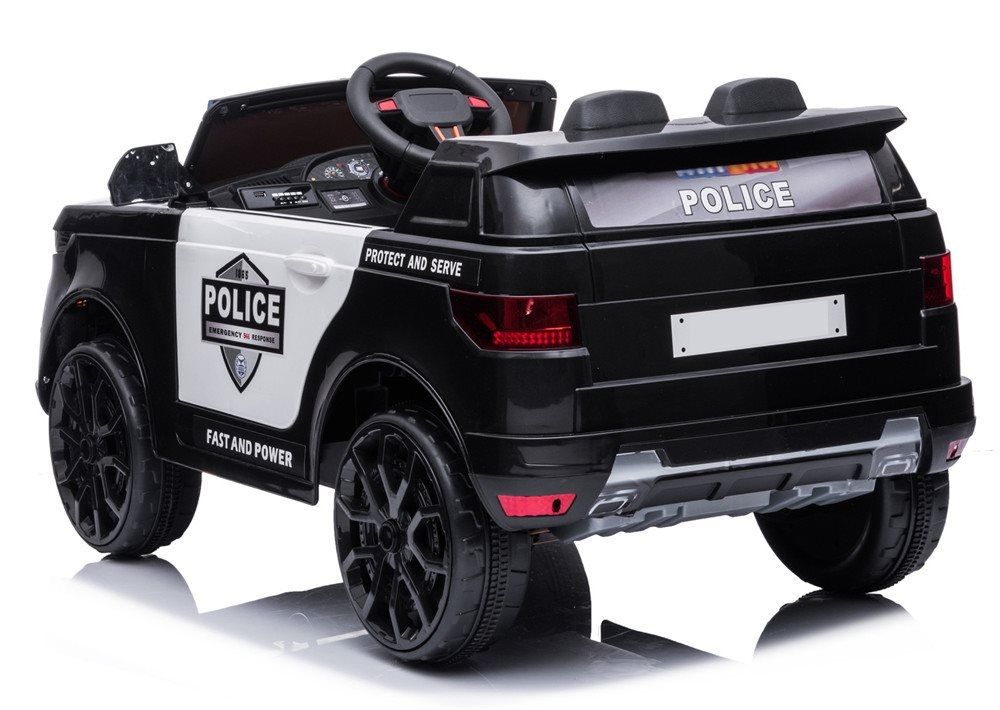Azeno el-bil 12V Police Suv Gummihjul