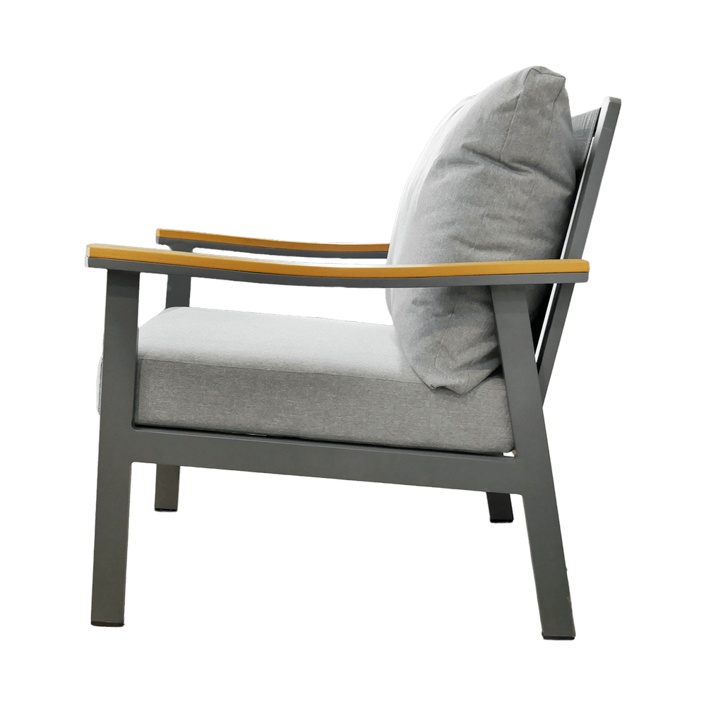 Hagemøbelsett i aluminium og polywood