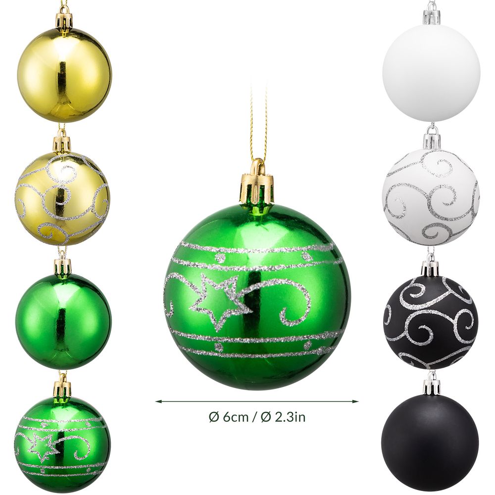 Juletrekuler farget - 24 stk