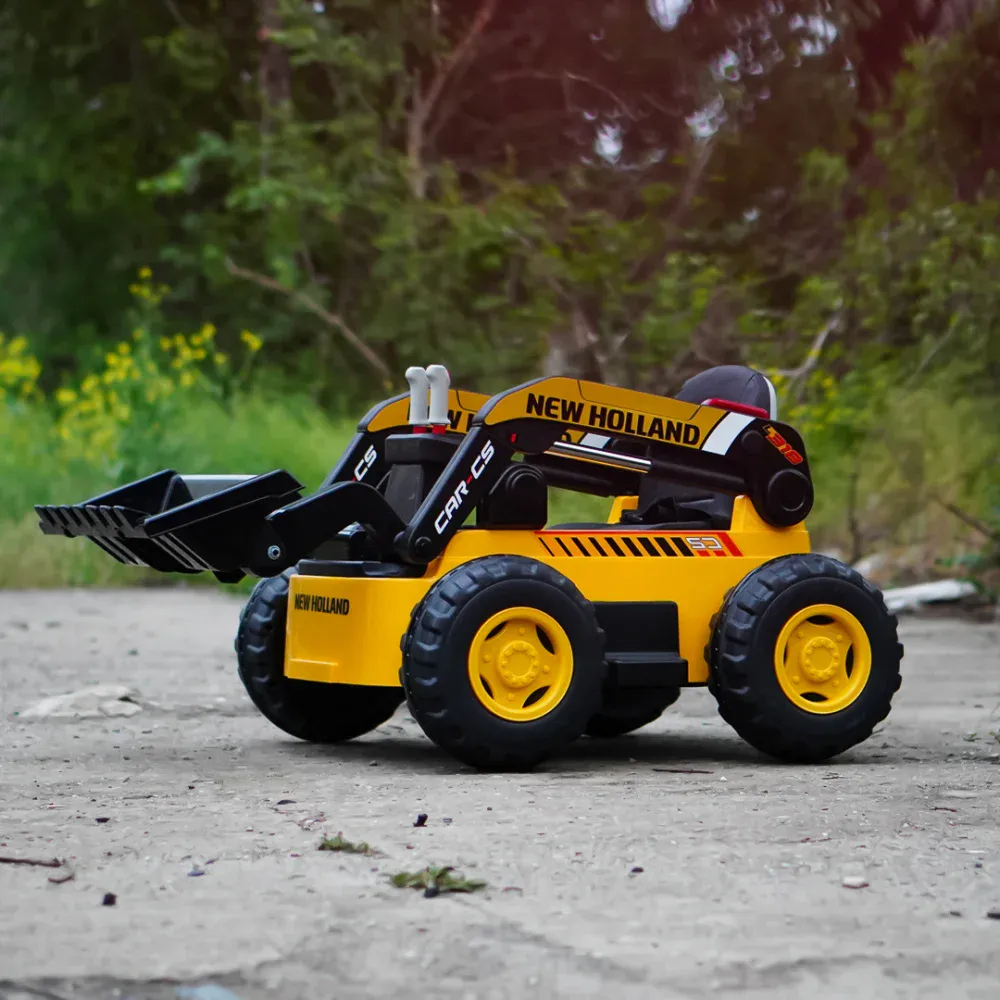 NEW Holland 12V 300W Elektrisk Hjullaster for Barn – Gul