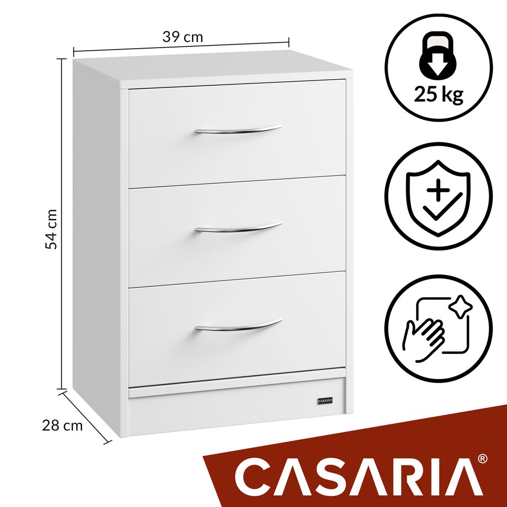 CASARIA Nattbord Eloise 2 stk - hvit