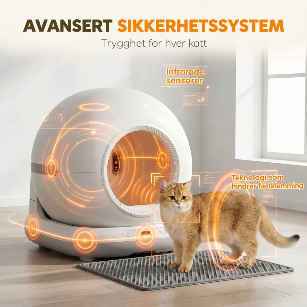 Selvrensende kattedo 72 L med kamera og appstyring