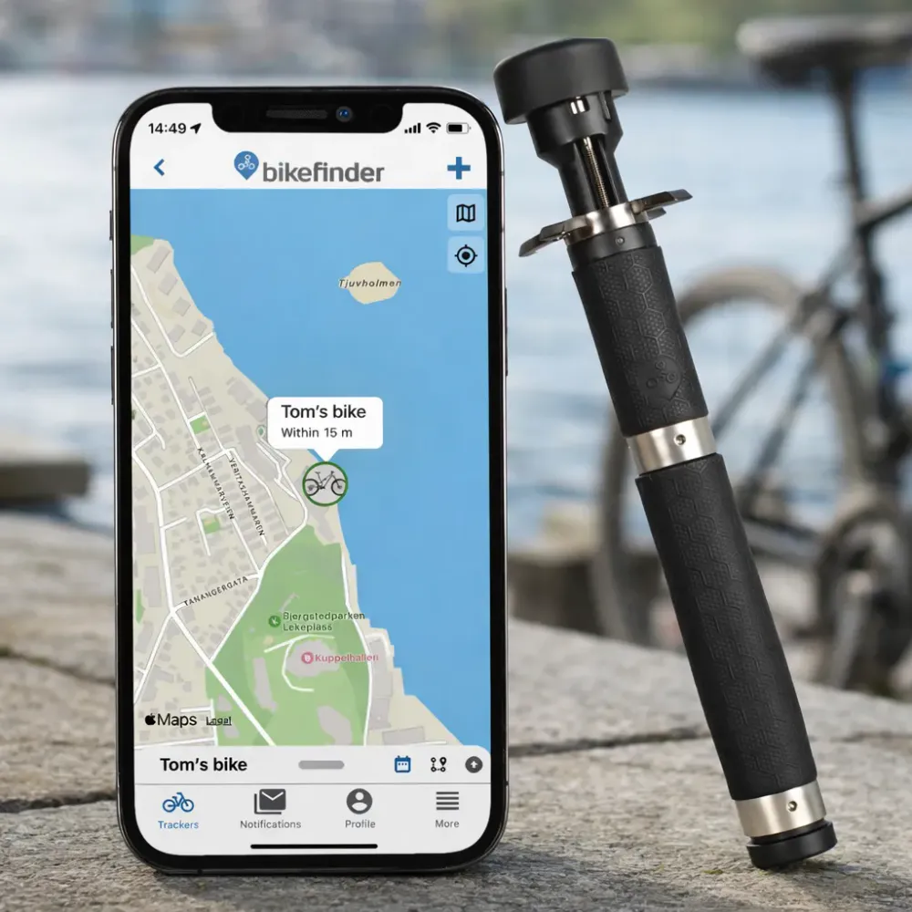 BikeFinder Gen 2 sykkeltracker med GPS og forsikring