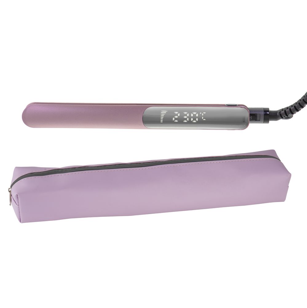 Adler keratin hårrettetang med LCD og reiseetui
