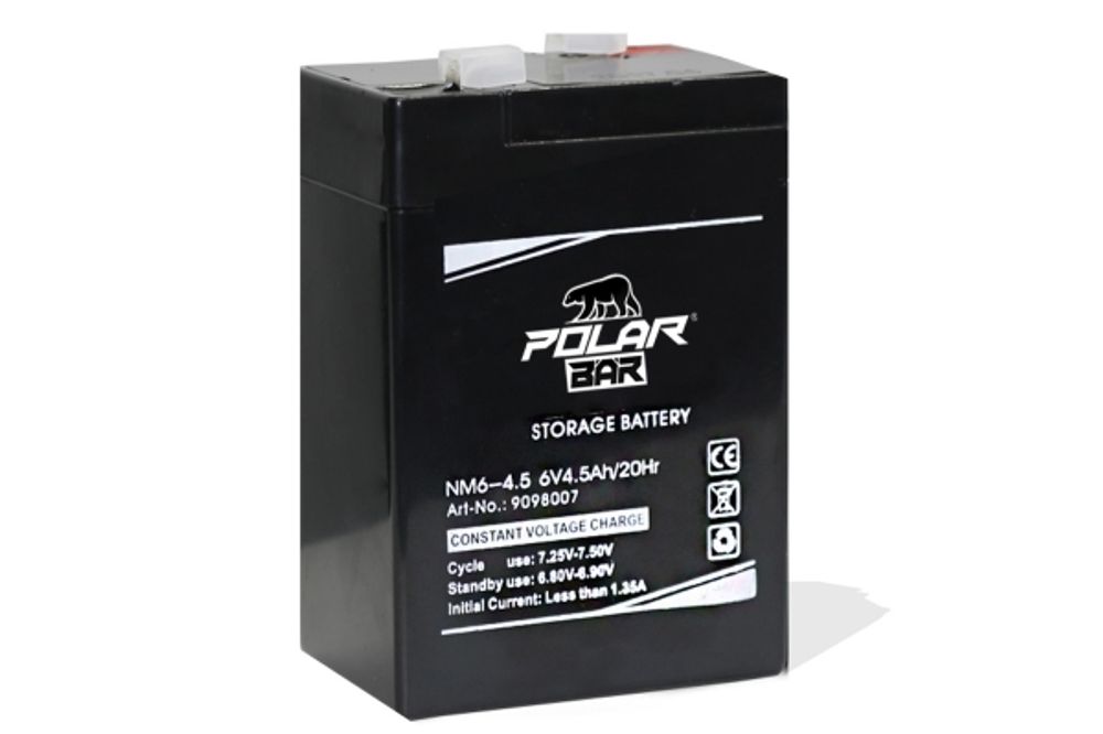 6V 4,5Ah NM6-4.5 Polar Bär AGM Batteri til Elbiler