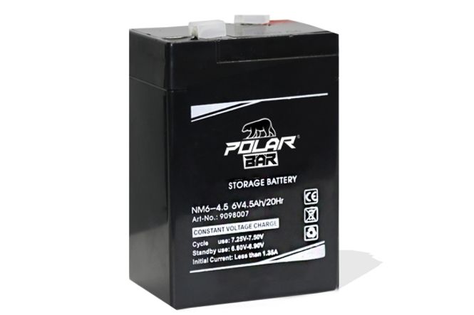 Hovedbilde 6V 4,5Ah NM6-4.5 Polar Bär AGM Batteri til Elbiler